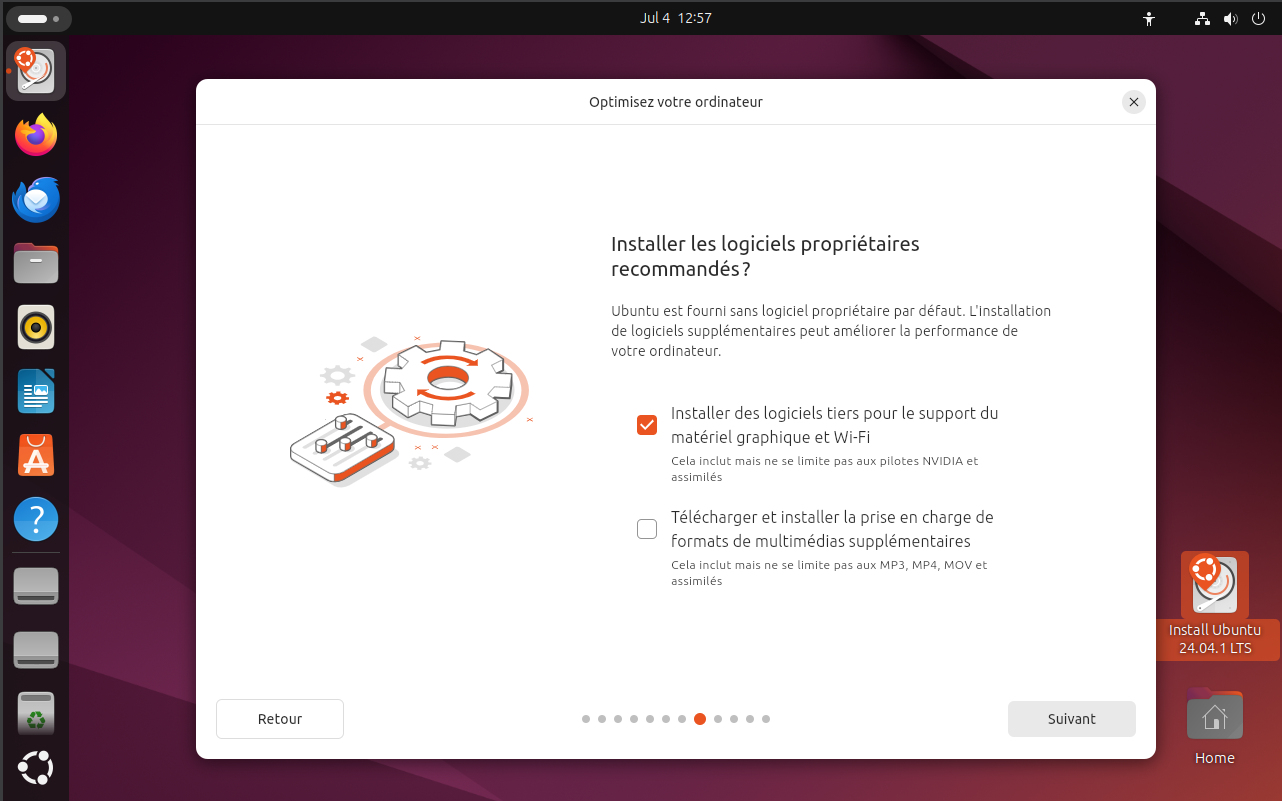 Installation des logiciels